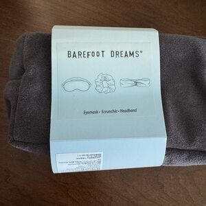 Barefoot Dreams Grey Eyemask, Scrunchie, and Headband Set